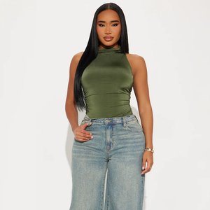 Débardeurs courts en maille sexy et décontractés pour femmes, <span class=keywords><strong>grande</strong></span> <span class=keywords><strong>taille</strong></span>, vente en gros - Product Image 1