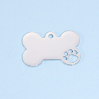 Pendentif personnalisé en forme d'os pour chien avec gravure, plaque nominative, logo personnalisé, médaille pour animal de compagnie en acier inoxydable, étiquettes d'identification