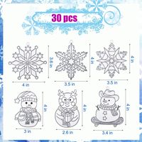 Kit attrape-soleil flocon de neige, peinture acrylique de Noël, artisanat DIY pour enfants, décoration de fenêtre, ornements de Noël bonhomme de neige, décoration d'hiver pour la maison et les fêtes