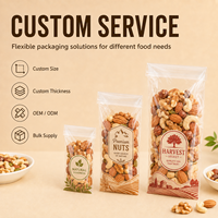Sacs d'emballage alimentaire transparents en BOPP avec logo personnalisé, autocollants, pour boulangerie, pain, biscuits