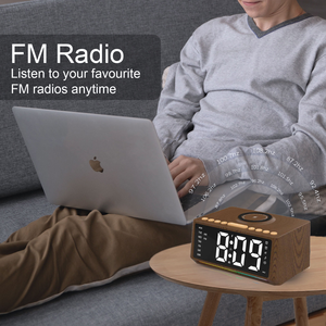 Technologie de pointe, haut-parleur à charge rapide 10W, lampe à effets lumineux RGB pulsés, audio haute performance, réveil de table - Product Image 4