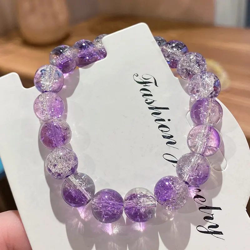 New broken beads ice through two-color girl bracelet student plate play bracelet wholesale send girlfriends children's day