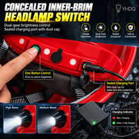 Lampe frontale LED intégrée rechargeable avec batterie 2000 mAh, lampe de casque de mineur, projecteur pour casque de chantier, lampe de travail étanche LA-1002