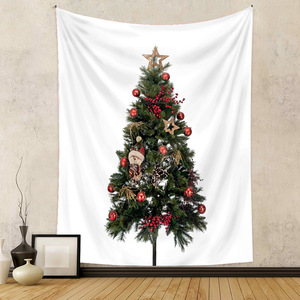 Haute qualité personnalisé joyeux noël arbre tenture murale <span class=keywords><strong>tapisserie</strong></span> Festival toile de fond pour chambre <span class=keywords><strong>et</strong></span> salon décoration de noël - Product Image 5