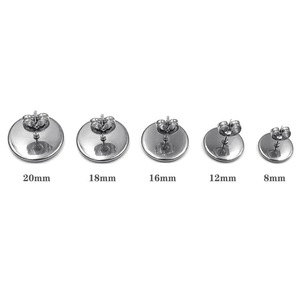 Fashion Gold Stainless Steel Welding Needle Gem Disk Earring Studs <strong>Plug</strong> Base for DIY Handmade Ear Accessories - Product Image 4