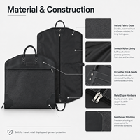 Sac de Voyage Pliable pour Hommes en Nylon Oxford et Cuir PU avec Coutures Contrastées, Ouverture Complète, Service Tout-en-un pour Marques
