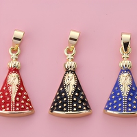 Ensemble de pendentifs Aparecida Mantle, breloque Vierge Marie couronnée, émail, manteau rouge, noir, bleu roi, pour bijoux religieux, cadeau, vente en gros