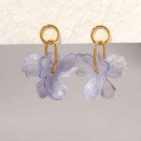 Boucles d'oreilles en acier inoxydable pour femmes, design floral, luxe léger, style minimaliste européen et américain, accessoires