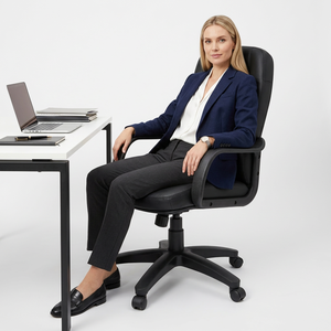 Silla Ejecutiva KINSHA con Altura Ajustable, Ruedas Giratorias y Tapicería de Cuero PU - Diseño Moderno para Oficina en Casa, Escuela y Uso Comercial - Product Image 1