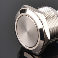 Interrupteur à bouton-poussoir arqué 16 mm étanche à bornes momentanées IP65, électronique, en plastique, pour véhicule et appareils électroménagers, 12 V, 1NO, 250 VAC