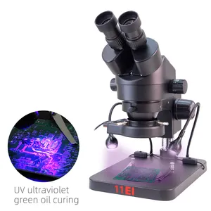 Cep telefonu PCB BGA muayene 7X-45X Zoom UV ışık Stereo binoküler mikroskop