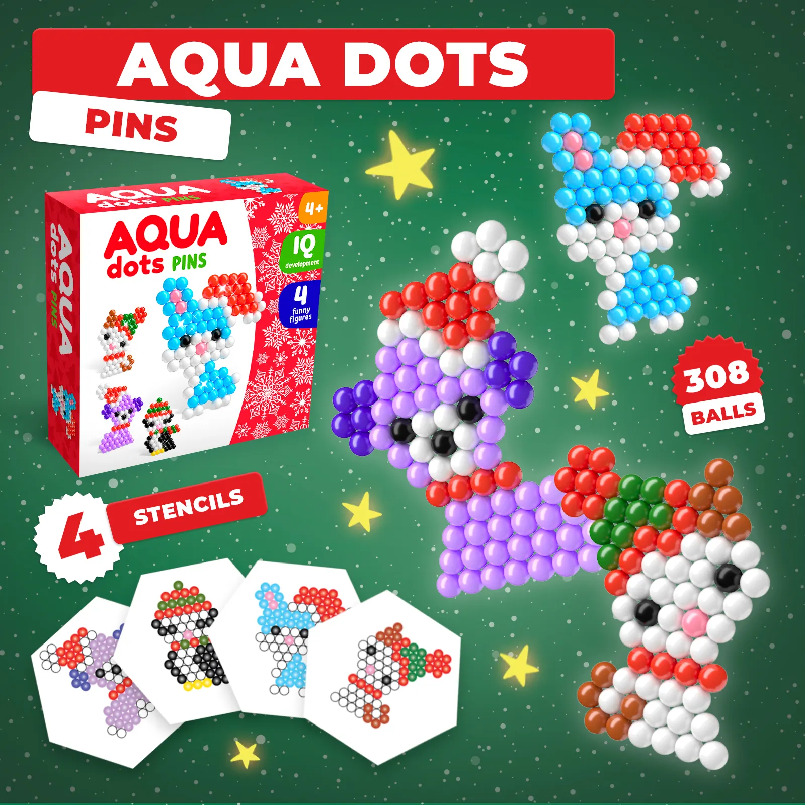 Produk penjualan terbaik mosaik untuk anak-anak Aqua Dots mosaik pin kerajinan Lihat pendidikan DIY mainan untuk anak-anak