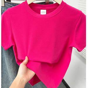 Camiseta <span class=keywords><strong>de</strong></span> Verano <span class=keywords><strong>de</strong></span> Manga Corta con Cuello Redondo Personalizada RUICHI para <span class=keywords><strong>Mujer</strong></span>, 220 g/m², Camiseta Básica <span class=keywords><strong>de</strong></span> Algodón para <span class=keywords><strong>Mujer</strong></span> - Product Image 3