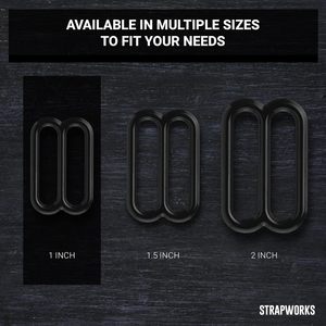 Glissières triangulaires arrondies en métal noir pour sangles de sac, sangles de fusil, colliers pour chiens (en pouces) - Product Image 5