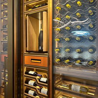 Présentoir mural pour bouteilles de champagne, meuble à vin de luxe, casier à vin en métal avec éclairage LED pour magasins