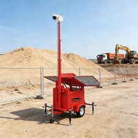 Remorque de sécurité à caméra solaire haute élasticité avec panneaux solaires et caméra 4G pour la surveillance à distance des chantiers de construction