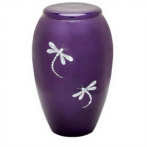 Top Printed New Cremation Urn for Adults Memorials Ashes <b>Lavender</b> Dragonfly Adult Cremation Urn for Ashes - Product Image 1