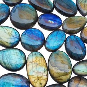 RUHAN GEMS Pierre précieuse naturelle de haute qualité, cabochon ovale en labradorite, éclat bleu, poli, jeu de couleurs, plusieurs tailles 15-20 - Product Image 5