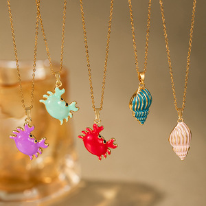 Creative Ocean Animal Fish Pendant Necklace Fashion Cute Stainless Steel <strong>Crab</strong> Necklace for Women Beach <strong>Jewelry</strong> - Product Image 1