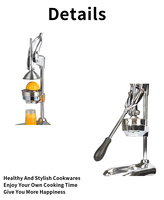 Presse-agrumes en aluminium extra-large de qualité commerciale, presse manuelle robuste pour comptoir, pour jus d'orange frais