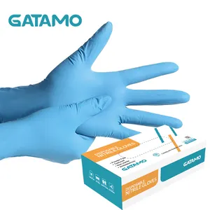 SN15 bleu pas cher latex sans vinyle gants en nitrile sans poudre examen de qualité alimentaire élimination gants en nitrile guantes de nitrilo