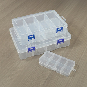 Transparent Plastic Storage <b>Box</b> 8 Compartment <b>With</b> <b>Lid</b> For Jewelry Hardware Desktop Organizer - Product Image 2