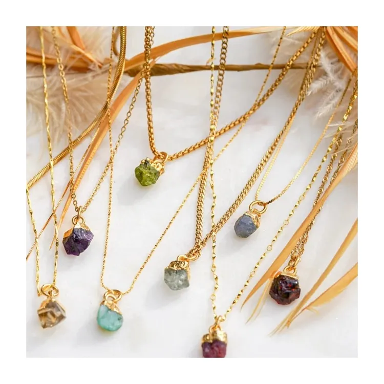 Подгонянное ожерелье с кристаллами ювелирные изделия натуральный драгоценный камень коробка цепочка кулон ожерелье для женщин
