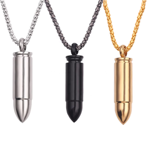 Collar con colgante de bala de acero inoxidable a la moda para hombres europeos americanos se puede abrir joyería de personalidad para suéter - Product Image 1