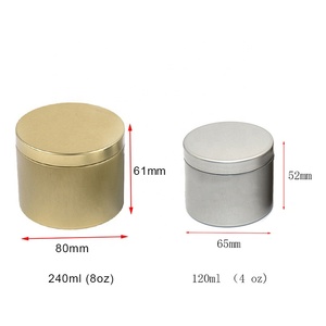 120ml <span class=keywords><strong>4</strong></span> oz Emballage en or étain personnalisé rond en métal noir mat bougie étain avec couvercle (NIR04) - Product Image 5
