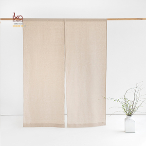 Cortinas Noren de lino puro de estilo japonés al por mayor, cortinas de puerta de tela transparente <span class=keywords><strong>beige</strong></span> - Product Image 1