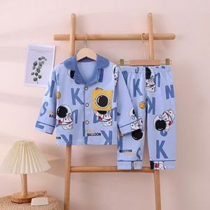 Ensemble de <span class=keywords><strong>pyjama</strong></span> pour garçons à imprimé animal personnalisé, <span class=keywords><strong>chemise</strong></span> à manches longues et pantalon, 100% coton, pyjamas confortables pour garçons et filles de 1 à 12 ans - Product Image 5