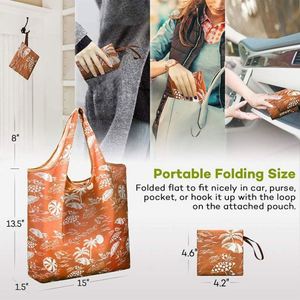 Portable Advertising Reusable <b>Folding</b> Shopping Bag 190T Polyester Foldable Superet Grocery Tote Bag - Product Image 4