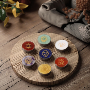 Juego de Piedras de los 7 Chakras de <span class=keywords><strong>Yoga</strong></span>, Forma Ovalada, Estilo Feng Shui, Decoración del Hogar, Venta al Por Mayor de Fábrica, Seguro Comercial, Hecho de Ágata - Product Image 3