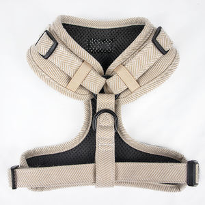 Ensemble de harnais pour animaux de compagnie, en tissu tweed à chevrons, collier et laisses personnalisés, sac à merde pour chien - Product Image 4