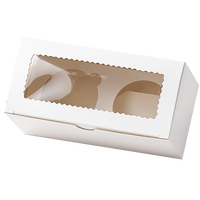 Boîtes à cupcakes personnalisées en gros, gaufrées, laminées mat, avec fenêtre transparente, 12 cavités, emballage alimentaire sûr