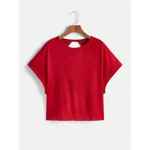 Camiseta Deportiva Personalizada para Mujer, sin Espalda, Manga Corta, Holgada, Transpirable, Informal, para Gimnasio - Product Image 1