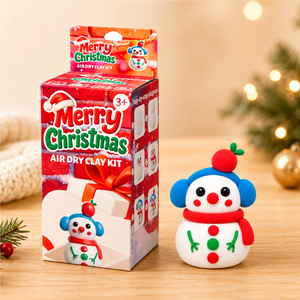 Kit de Pâte à Modeler à Séchage à l'Air pour Enfants Thème Bonhomme de Neige de Noël avec 6 Blocs, Outils et Décorations, Personnalisation Possible, Cadeau Artisanat DIY pour Ornements de Noël - Product Image 5