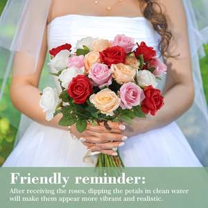 Rosas Artificiales de Terciopelo, Cabeza de 7 cm, Hechas a Mano, Duraderas de 3 a 5 Años, Ecológicas, Decoración para Bodas, Día de San Valentín - Product Image 6