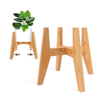 Support de plantes réglable en bambou pour intérieur, étagère de présentation pour pots de fleurs, design moderne et contemporain
