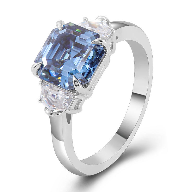 14k gold Blue moissanite ring