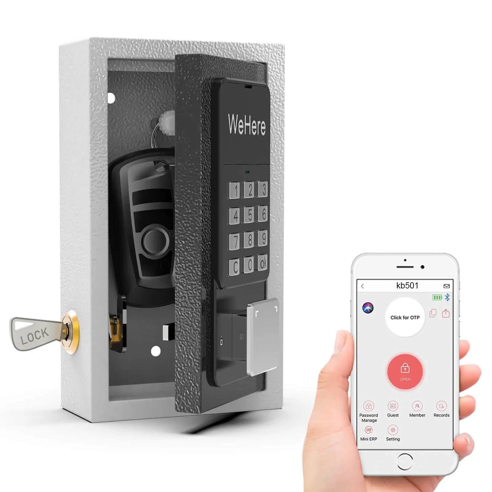 WeHere vendita calda fabbrica di grandi dimensioni sicuro Wireless Network App Password Fingerprint Smart Key Lock Box