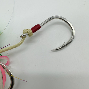 OEM 1/0-5/0 # ganchos biónicos para pinchos de calamar gancho de plantilla doble luminoso con falda de calamar agua salada gancho de jigging de pulpo de doble asistencia - Product Image 3