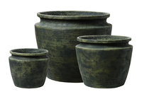 Grands pots à fleurs en ciment à pois, créatifs et vintage, de luxe - Décoration minimaliste écologique sculptée à la main pour la maison, au sol ou sur table, style européen