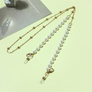 Chaîne de lunettes en perles 70 cm en forme de U, chaîne dorée pour lunettes et masques - Product Image 4