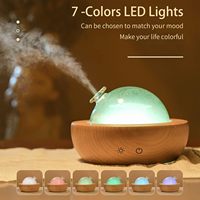 Diffuseur de parfum d'aromathérapie en verre bois naturel lumière LED 7 couleurs humidificateur à brume fraîche 200ml diffuseur d'arôme d'huile essentielle hôtels