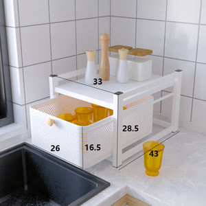 Estante de almacenamiento multicapa tipo cajón extraíble para oficina, <span class=keywords><strong>cocina</strong></span>, debajo del escritorio, carrito de frutas y verduras, vajilla de pie - Product Image 6