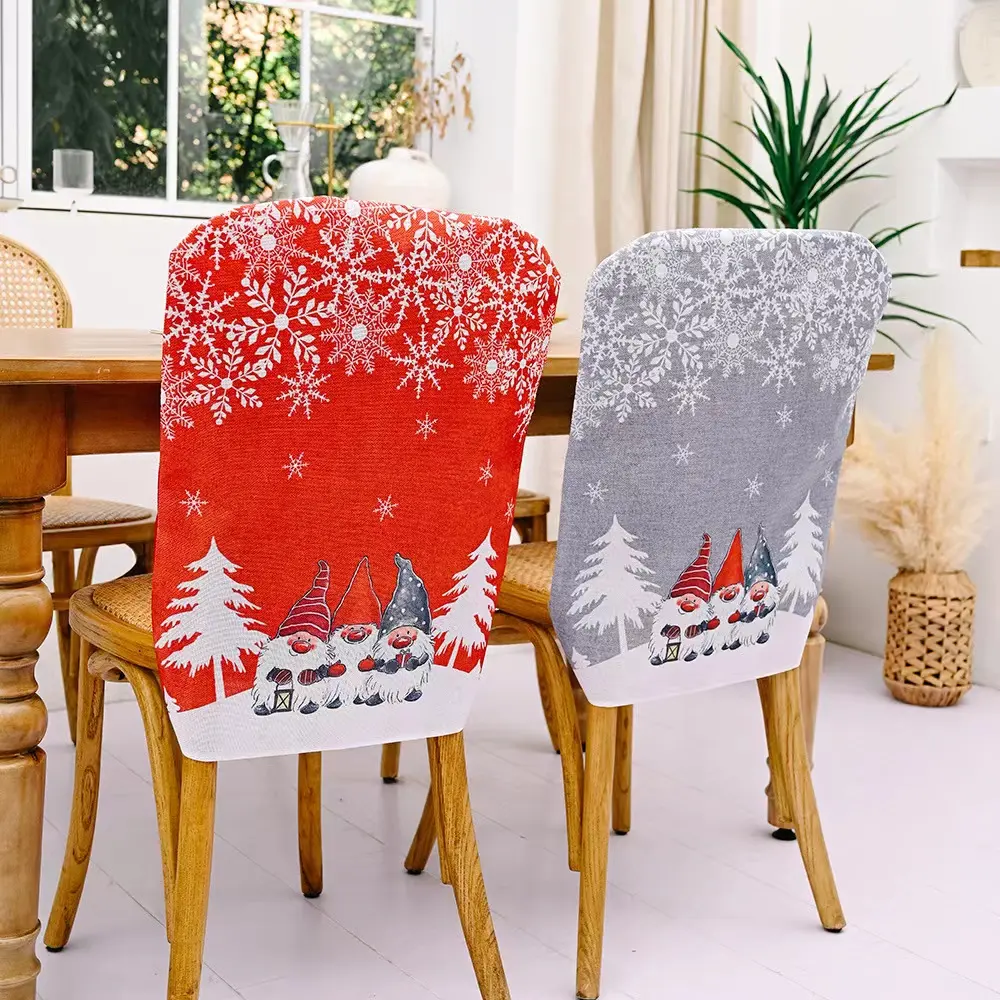 Christmas Chair Cover Dining Table Santa Claus Snowman Chairs Back Covers Christmas Decoration for Home Chair Cover
