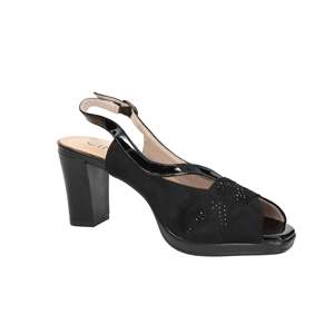 Cinzia <b>Soft</b> Women's Heeled Sandal CI1041 Black Size 38 Patent Leather Slingback - Product Image 4