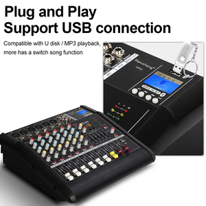 Amplificateur de puissance audio numérique professionnel OEM GM6X 450W*2 à 6 canaux, alimenté par USB, avec mixeur audio - Product Image 2