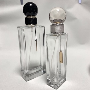 Grand flacon de parfum vide transparent carré de 100ml avec capuchon à sertir pompe de pulvérisation d'atomiseur vide pour parfum - Product Image 1